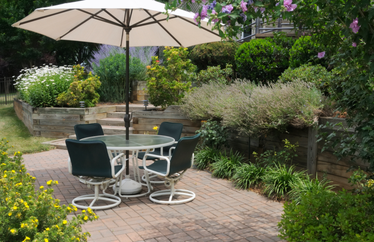 Patio Umbrella creates shade and ambiance
