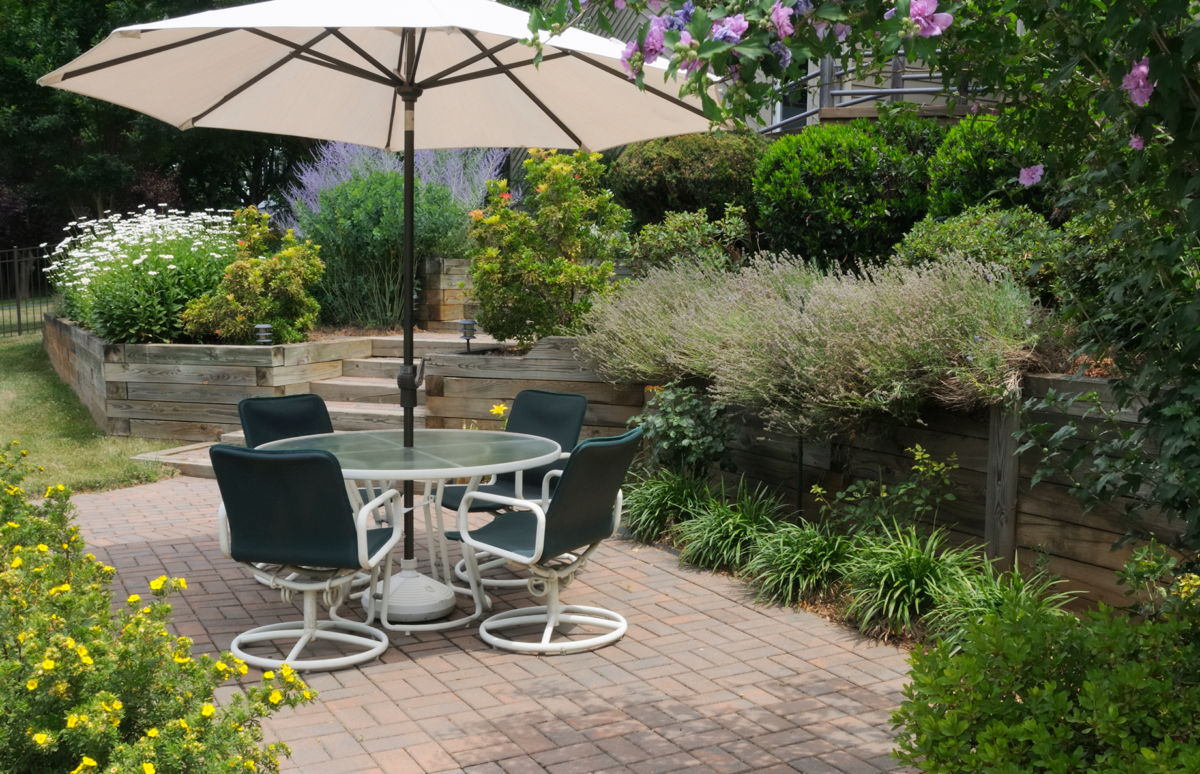 Patio Umbrella creates shade and ambiance