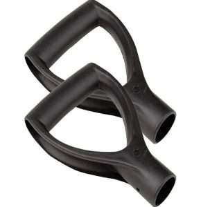 A D-handle for garden tools.
