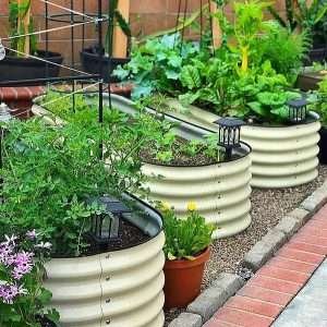 oval metal raised garden bed kits