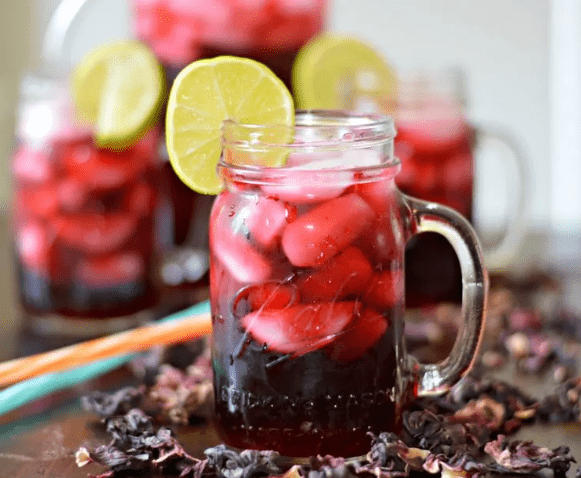 Hibiscus tea is brewed from the dried caylx of the roselle plant. 